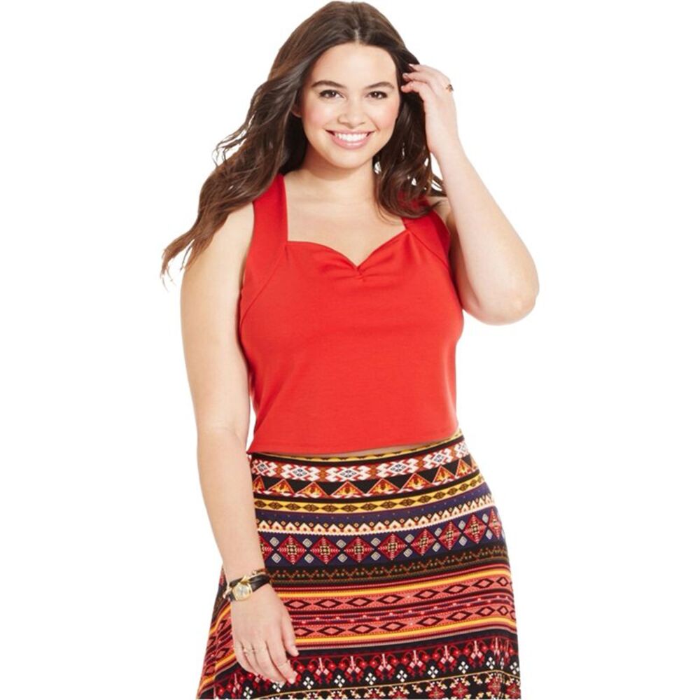 Harper & Liv Womens Plus Size Sweetheart Crop Shell Blouse, NWT